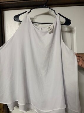 Cato Lightweight White Double-Layer Sleeveless Top